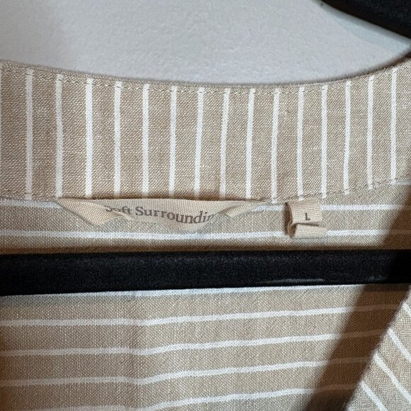 Soft Surroundings Chasia Hemp & Cotton Striped Midi Dress - Picture 4 of 6